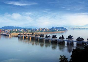 Уникальный плаваюищй мост в провинции Гуандун в Китае (ФОТО)