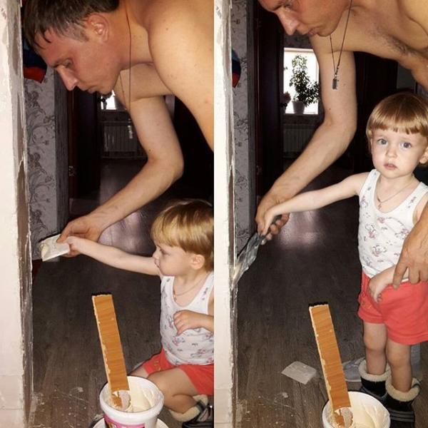 Что бывает, когда отец берется за воспитание ребенка (ФОТО)
