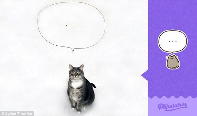 Француз воссоздал эмодзи из Facebook с помощью кота (ФОТО)