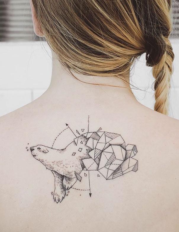 Потрясающие татуировки художника, в которых он совмещает геометрию и природные элементы (ФОТО)