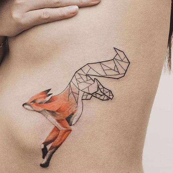 Потрясающие татуировки художника, в которых он совмещает геометрию и природные элементы (ФОТО)
