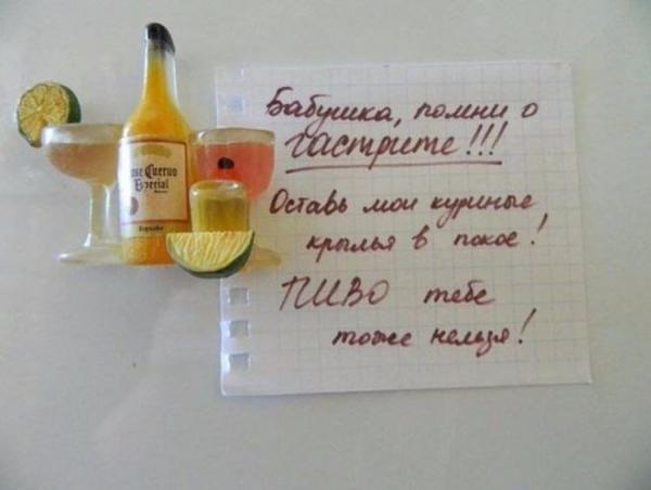 Кухонная почта. Уморительные записки на холодильниках (ФОТО)