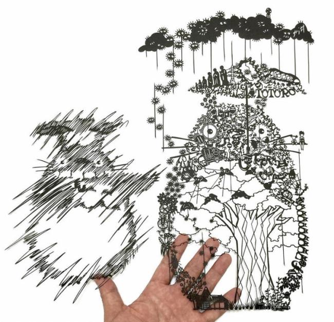 Японский художник вручную вырезает фантастические бумажные картины (ФОТО)