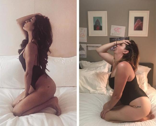 Женщина без комплексов умело пародирует звезд Instagram (ФОТО)