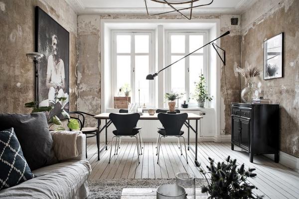 Суровый дизайн: скандинавская квартира с грубыми бетонными стенами (ФОТО)