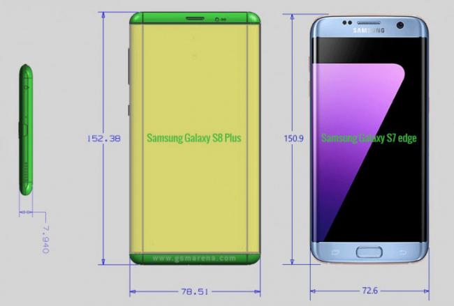 В Сети появился шпионский снимок Samsung Galaxy S8 (ФОТО)