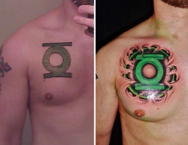 25 примеров невероятного перекрытия старых татуировок (ФОТО)