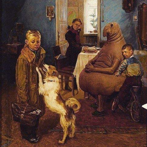 Популярный мем «Ждун» на картинах известных художников (ФОТО)