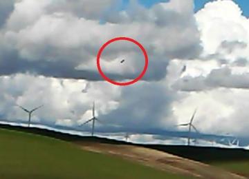 Над ветряной фермой в США зафиксировали неопознанный летающий объект (ВИДЕО)