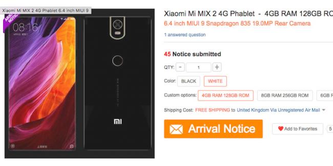 В Сети появились «живые» снимки безрамочного смартфона Xiaomi Mi Mix 2 (ФОТО)