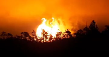 В Сети появилось видео мощного взрыва на газопроводе в России