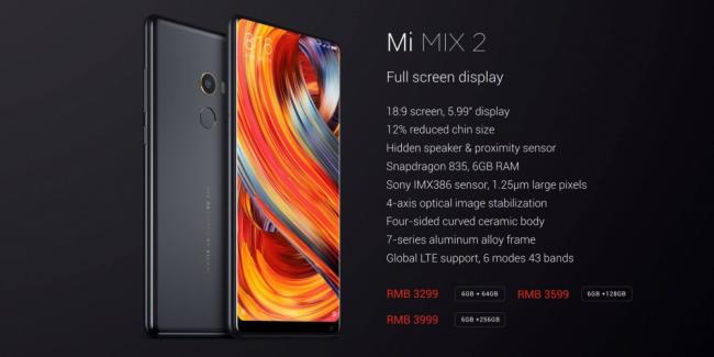 Xiaomi представила безрамочный смартфон Mi Mix 2 (ФОТО)