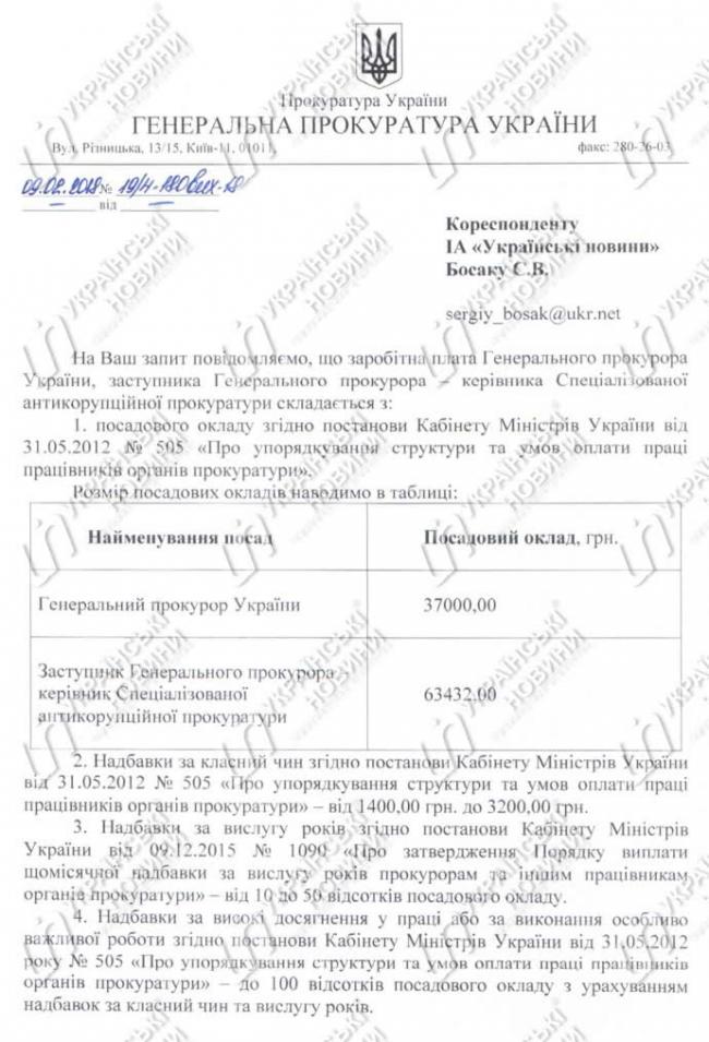 Невероятные цифры: стало известно, сколько заработал Луценко в январе (ФОТО)