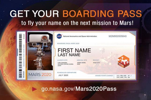 NASA предложило всем желающим отправить свое имя на Марс